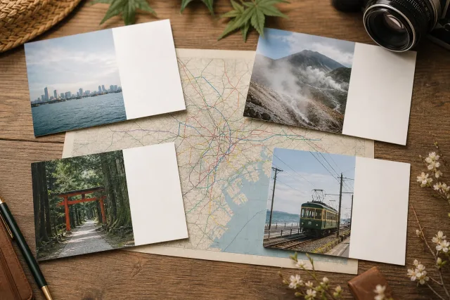 도쿄 근교의 장소와 이동 풍경을 담은 도쿄 근교 하루, 요코하마·하코네·닛코·가마쿠라 중 하나를 고른다 대표 이미지